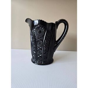 Tiara Indiana Glass Pitcher Black Vintage